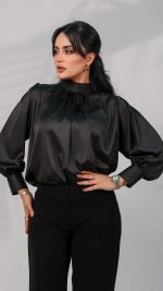 637B قميص ستان أسود