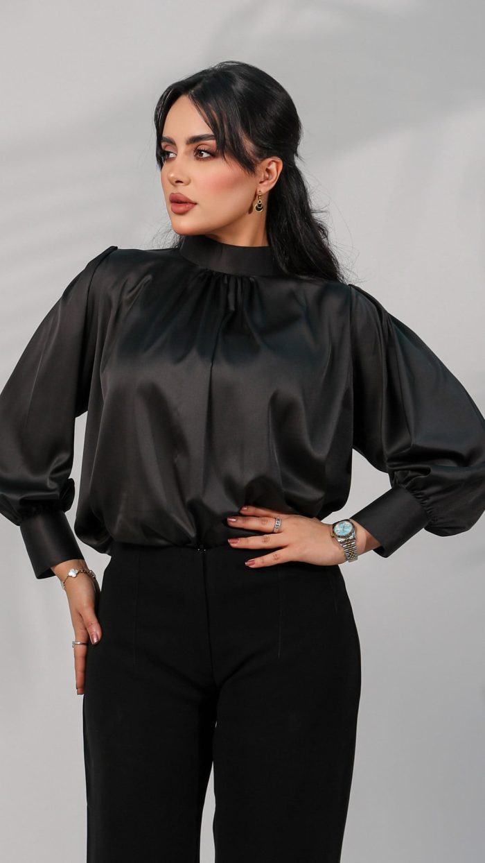 ⁦637B قميص ستان أسود⁩ - الصورة ⁦1⁩