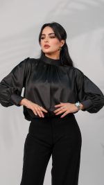 ⁦637B قميص ستان أسود⁩ - الصورة ⁦2⁩