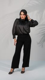 ⁦637B قميص ستان أسود⁩ - الصورة ⁦3⁩