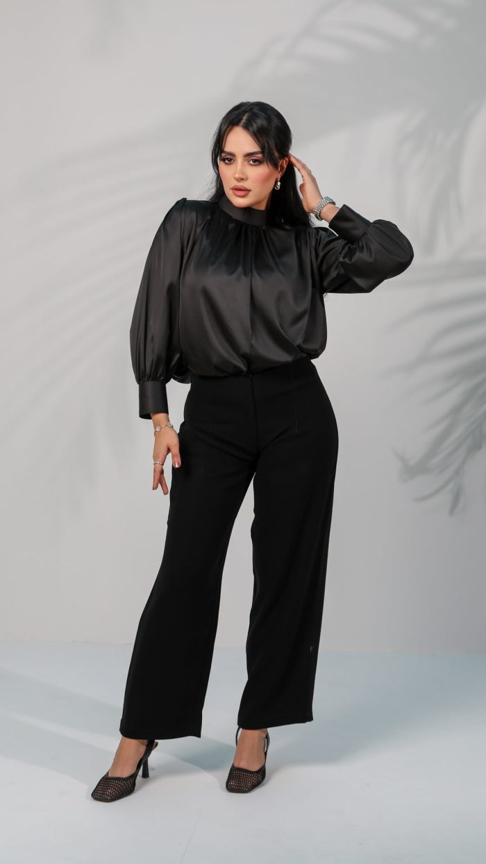 ⁦637B قميص ستان أسود⁩ - الصورة ⁦3⁩