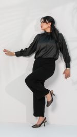 ⁦637B قميص ستان أسود⁩ - الصورة ⁦5⁩